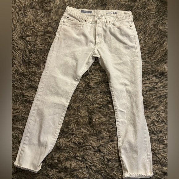 White GAP 1969 SLIM STRAIGHT WHITE JEANS sz 32. 32x30 1969 - Picture 1 of 6